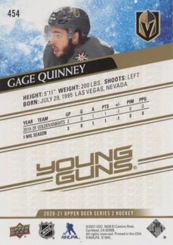 2020-21 Upper Deck - Speckled Rainbow #454 Gage Quinney Back