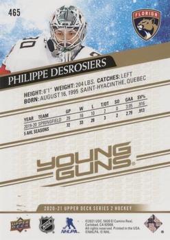 2020-21 Upper Deck - Speckled Rainbow #465 Philippe Desrosiers Back