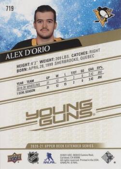 2020-21 Upper Deck - Speckled Rainbow #719 Alex D'Orio Back