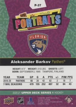 2020-21 Upper Deck - UD Portraits Green #P-37 Aleksander Barkov Back
