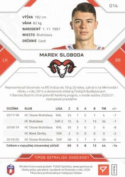 2020-21 SportZoo Tipos Extraliga #014 Marek Sloboda Back