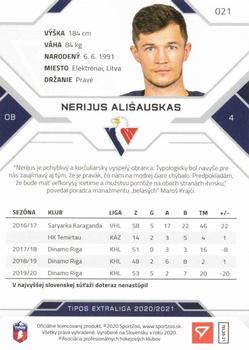 2020-21 SportZoo Tipos Extraliga #021 Nerijus Alisauskas Back