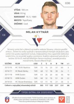 2020-21 SportZoo Tipos Extraliga #030 Milan Kytnar Back