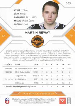 2020-21 SportZoo Tipos Extraliga #053 Martin Reway Back