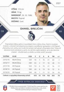 2020-21 SportZoo Tipos Extraliga #057 Daniel Brejcak Back