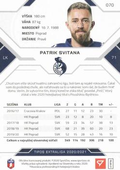 2020-21 SportZoo Tipos Extraliga #070 Patrik Svitana Back