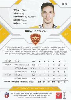 2020-21 SportZoo Tipos Extraliga #080 Juraj Bezuch Back