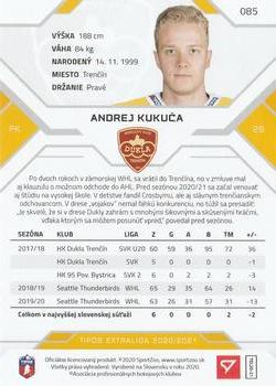 2020-21 SportZoo Tipos Extraliga #085 Andrej Kukuca Back