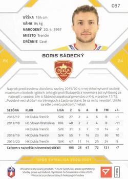 2020-21 SportZoo Tipos Extraliga #087 Boris Sadecky Back