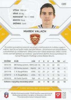 2020-21 SportZoo Tipos Extraliga #089 Marek Valach Back