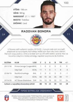 2020-21 SportZoo Tipos Extraliga #100 Radovan Bondra Back