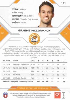 2020-21 SportZoo Tipos Extraliga #111 Graeme McCormack Back