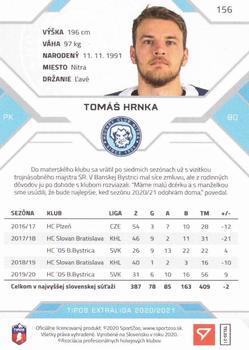 2020-21 SportZoo Tipos Extraliga #156 Tomas Hrnka Back