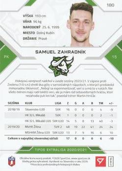 2020-21 SportZoo Tipos Extraliga #180 Samuel Zahradnik Back