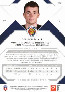 2020-21 SportZoo Tipos Extraliga - Rookie Rockets #R06 Dalibor Duris Back