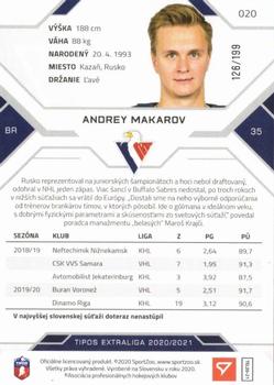 2020-21 SportZoo Tipos Extraliga - Blue #020 Andrey Makarov Back