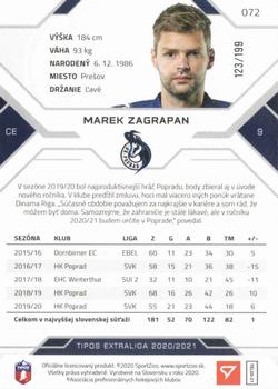 2020-21 SportZoo Tipos Extraliga - Blue #072 Marek Zagrapan Back