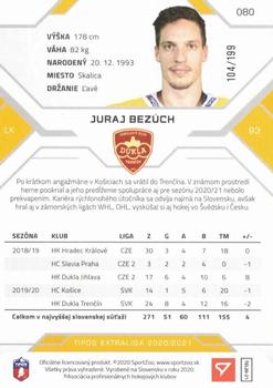 2020-21 SportZoo Tipos Extraliga - Blue #080 Juraj Bezuch Back