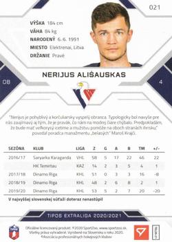2020-21 SportZoo Tipos Extraliga - Gold #021 Nerijus Alisauskas Back