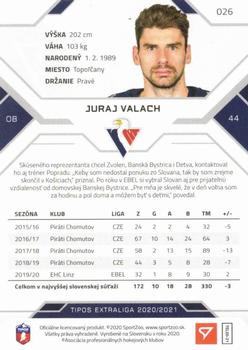 2020-21 SportZoo Tipos Extraliga - Gold #026 Juraj Valach Back