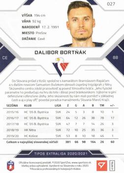 2020-21 SportZoo Tipos Extraliga - Gold #027 Dalibor Bortnak Back
