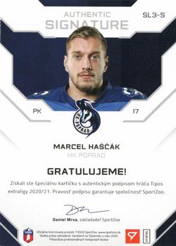 2020-21 SportZoo Tipos Extraliga - Authentic Signature Level 3 #SL3-5 Marcel Hascak Back