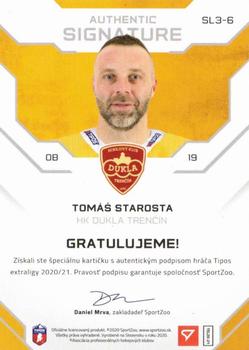 2020-21 SportZoo Tipos Extraliga - Authentic Signature Level 3 #SL3-6 Tomas Starosta Back