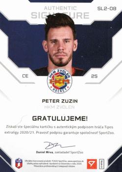 2020-21 SportZoo Tipos Extraliga - Authentic Signature Level 2 #SL2-08 Peter Zuzin Back