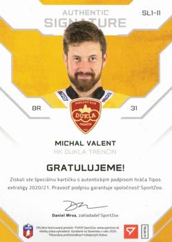 2020-21 SportZoo Tipos Extraliga - Authentic Signature Level 1 #SL1-11 Michal Valent Back