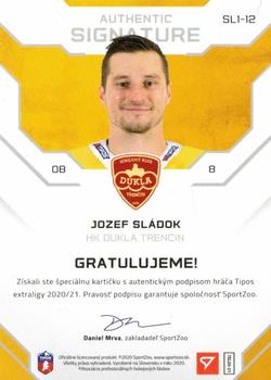 2020-21 SportZoo Tipos Extraliga - Authentic Signature Level 1 #SL1-12 Jozef Sladok Back