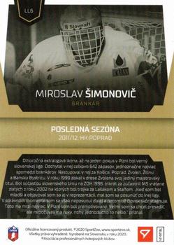 2020-21 SportZoo Tipos Extraliga - League Legends #LL6 Miroslav Simonovic Back