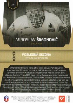 2020-21 SportZoo Tipos Extraliga - League Legends Auto #LL6 Miroslav Simonovic Back
