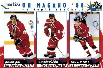 1998-99 EuroTel Hviezdy NHL - Markiza OH Nagano '98 #NNO Jaromir Jagr / Vladimir Ruzicka / Robert Reichel Front