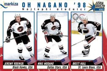 1998-99 EuroTel Hviezdy NHL - Markiza OH Nagano '98 #NNO Jeremy Roenick / Mike Modano / Brett Hull Front
