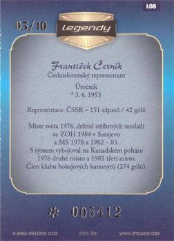 2009-10 Legendy CS - Hidden Treasures #L08 Frantisek Cernik Back
