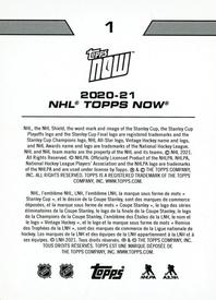 2020-21 Topps Now NHL Stickers #1 Tampa Bay Lightning Back