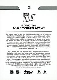2020-21 Topps Now NHL Stickers #2 Mark Jankowski Back