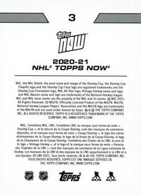 2020-21 Topps Now NHL Stickers #3 Nils Hoglander Back