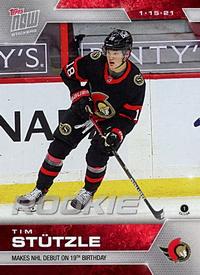 2020-21 Topps Now NHL Stickers #6 Tim Stützle Front