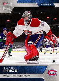 2020-21 Topps Now NHL Stickers #15 Carey Price Front