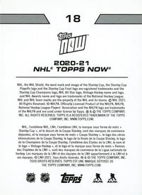 2020-21 Topps Now NHL Stickers #18 Brandon Sutter Back