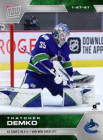 2020-21 Topps Now NHL Stickers #19 Thatcher Demko Front
