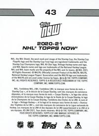 2020-21 Topps Now NHL Stickers #43 John Leonard Back