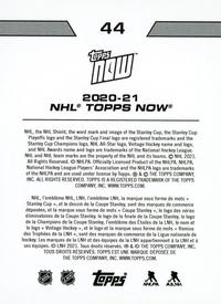 2020-21 Topps Now NHL Stickers #44 Blake Wheeler Back