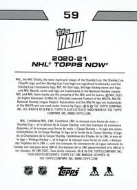 2020-21 Topps Now NHL Stickers #59 Matthew Tkachuk / Brady Tkachuk Back