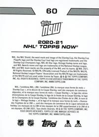 2020-21 Topps Now NHL Stickers #60 Kris Letang Back