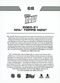 2020-21 Topps Now NHL Stickers #68 Nicklas Backstrom Back