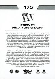 2020-21 Topps Now NHL Stickers #175 Mattias Janmark Back