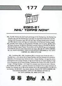 2020-21 Topps Now NHL Stickers #177 David Pastrnak Back