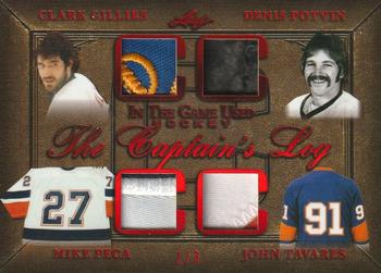 2020-21 Leaf In The Game Used - The Captain’s Log Red #TCL-06 Clark Gillies / Denis Potvin / Mike Peca / John Tavares Front